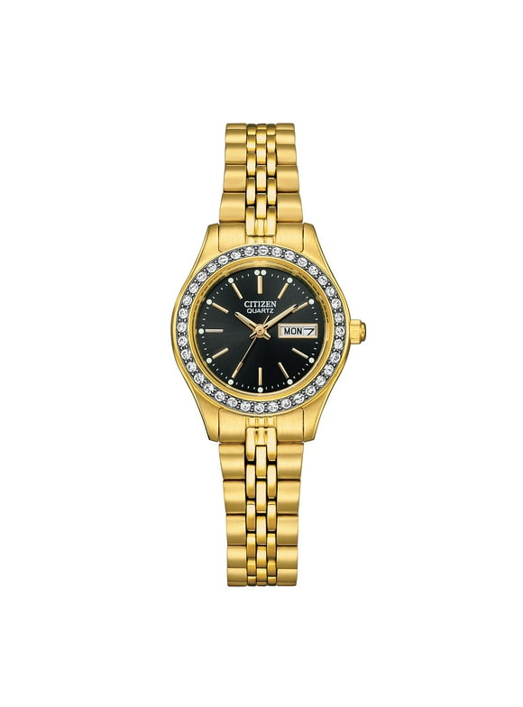 Women's Quartz Gold-Tone Crystal Accent Stainless Steel Bracelet Watch EQ0532-55E