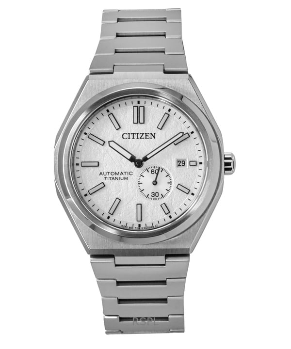 【新品未使用】CRYSTALJEMMY Wrinkle WhiteJewelry Citizen Zenshin Automatic White Dial Men's Watch NJ0180-80A