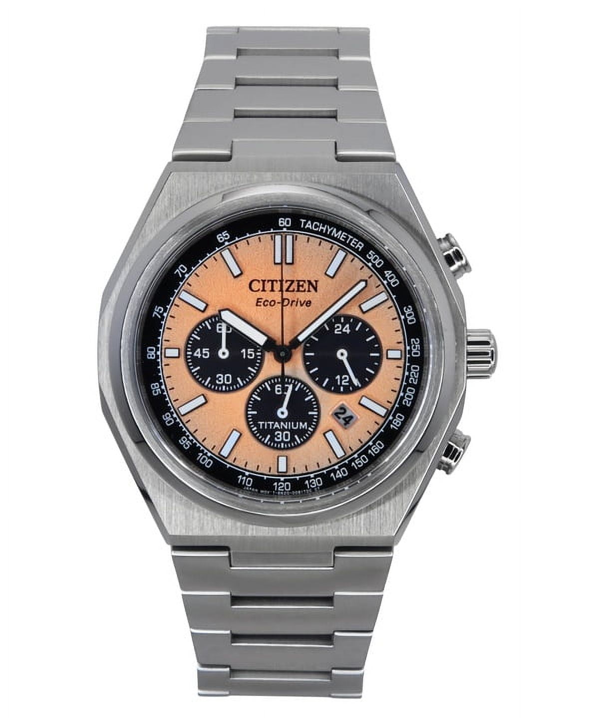 Citizen Zenshin Chronograph Super Titanium Salmon Dial Eco Drive CA4610 citizen-zenshin-chronograph-super-titanium-salmon-dial-eco-drive-ca4610