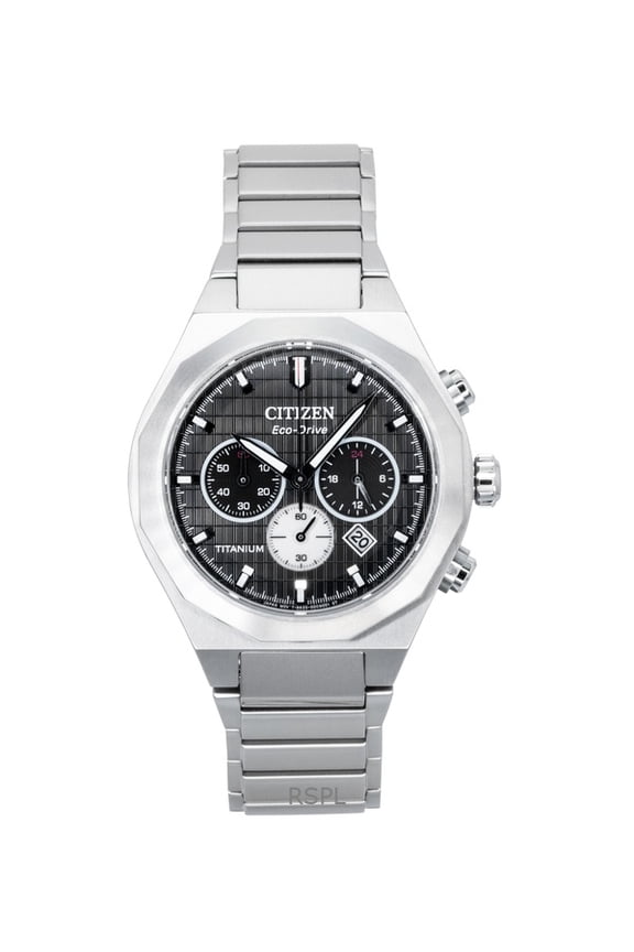 Zenshin Senkei Chronograph Super Titanium Black Dial Eco-Drive CA4690-51E 100M Men's Watch