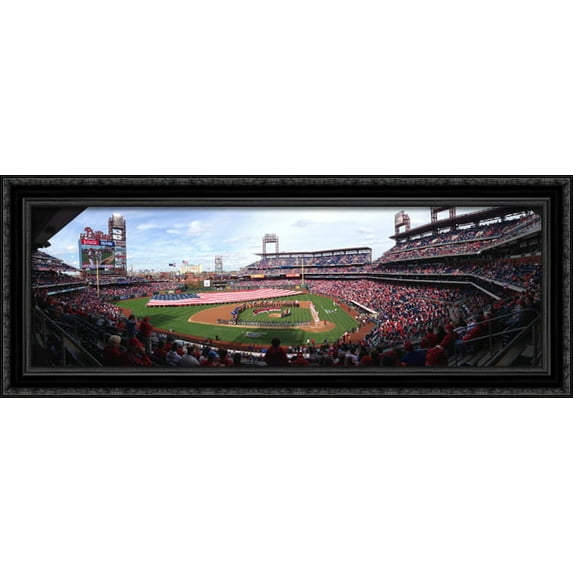 Citizens Bank Park 40x16 Large Black Ornate Wood Framed Canvas Art - Home of the Philadelphia Phillies
