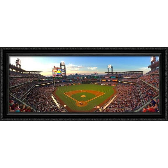 Citizens Bank Park 40x18 Large Black Ornate Wood Framed Canvas Art - Home of the Philadelphia Phillies