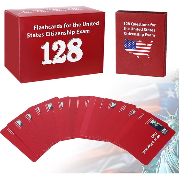 Citizenship Flash Cards 2026, Citizenship Test Study Guide(English) | 128 USCIS Civics Questions & Answers Civics Test Flash Cards, Preguntas para La Ciudadania for Adults