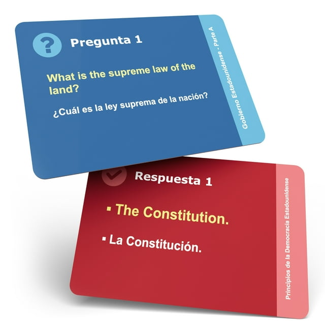 Citizenship Flash Cards Ciudadania Americana 2024