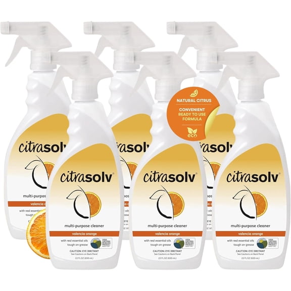Citra Solv All Purpose Household Cleaner, Valencia Orange, 22 oz, 6 Count