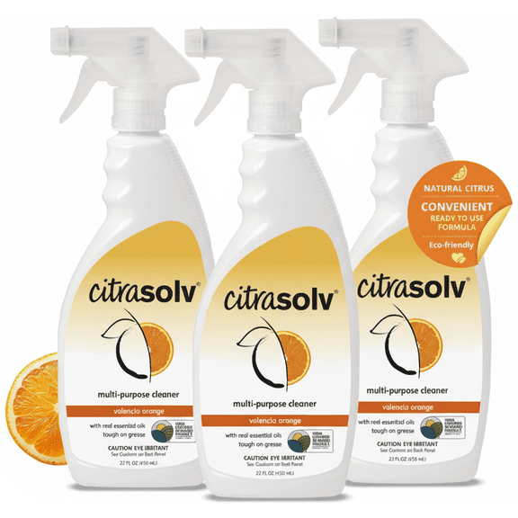 Citra Solv Multi-Purpose Fume-Free Cabinet Cleaner, Orange, 22 fl oz, 3 Count