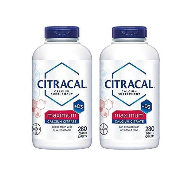 Citracal - Calcium Citrate with Vitamin D3 - 2 Bottles, 280 Caplets Each