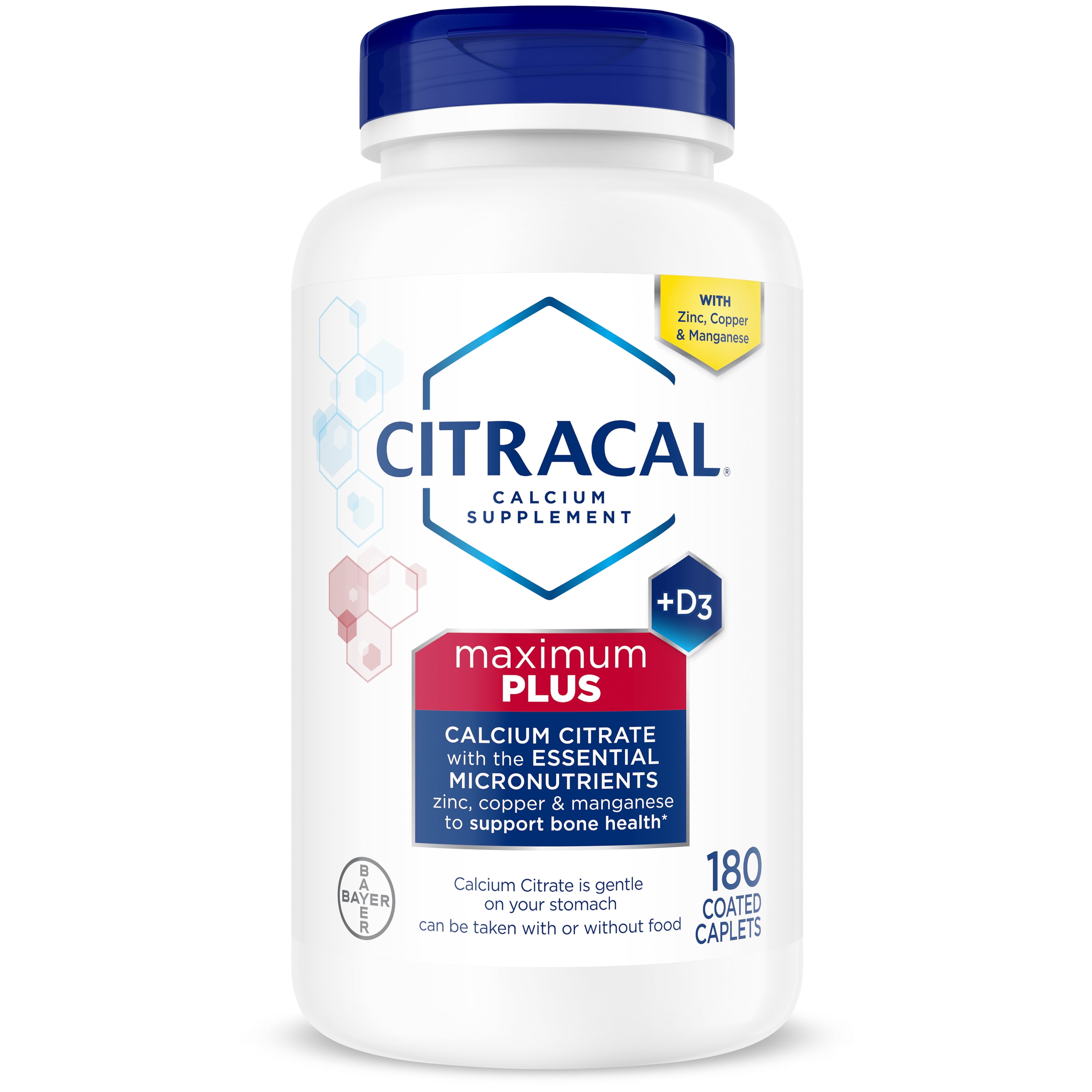 Citracal Maximum Plus Calcium Supplement, Calcium with Vitamin D3, Coated Caplets, 180 Count