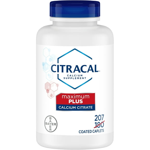 Citracal Maximum Plus Calcium Citrate With Vitamin D3, Caplets, 207ct (180+27 Bonus Pack)