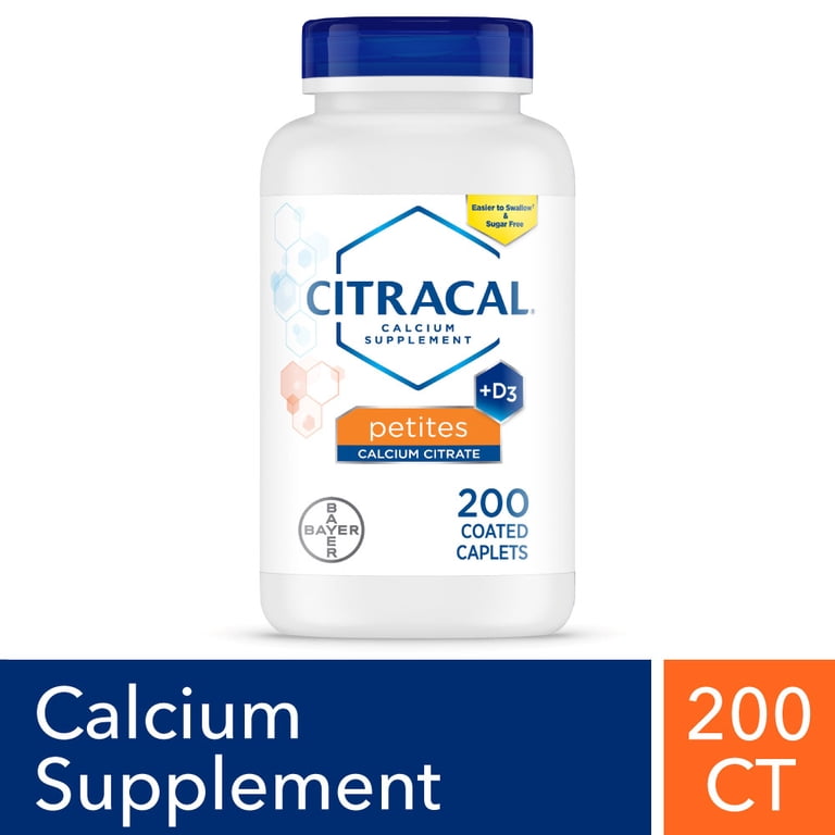 Citracal Petites Calcium Citrate With Vitamin D3, Caplets, 200 ...