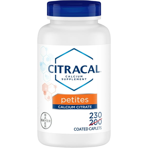 Citracal Petites Calcium Citrate With Vitamin D3, Caplets, 230 Count