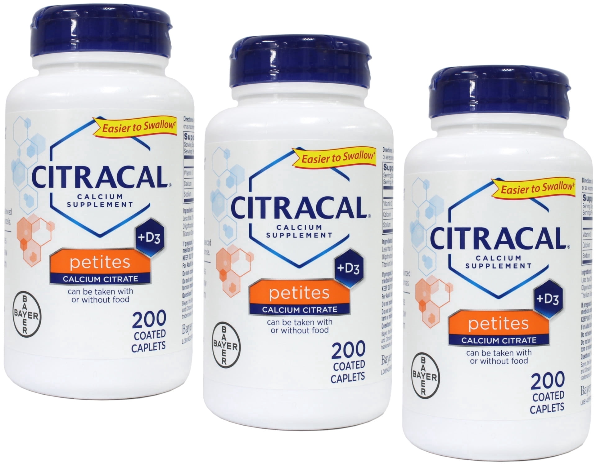 Citracal Petites with Vitamin D3 Tablets, 200 CT (Pack of 3)