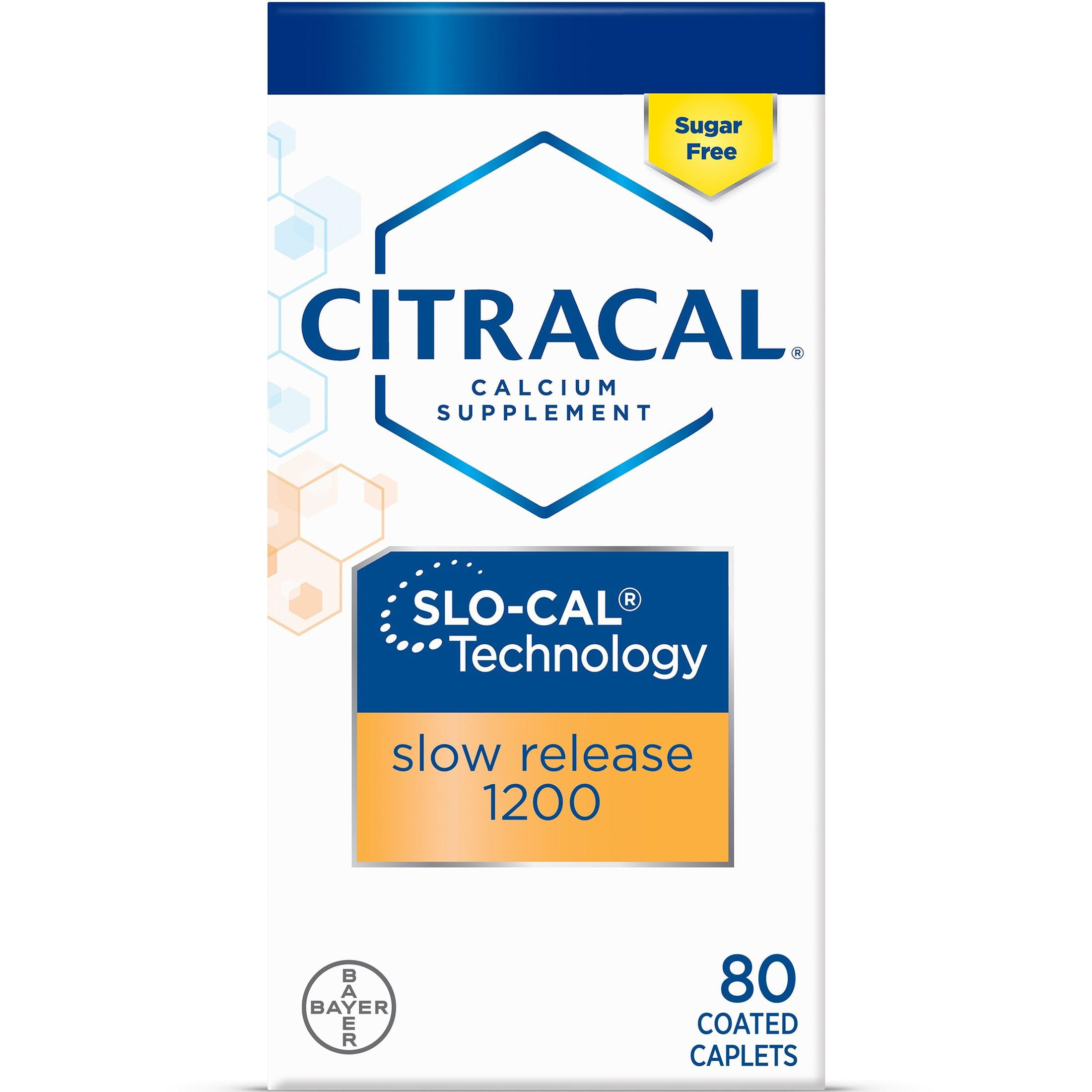 Citracal Slow Release 1200 Calcium With Vitamin D3, Caplets, 80 Count