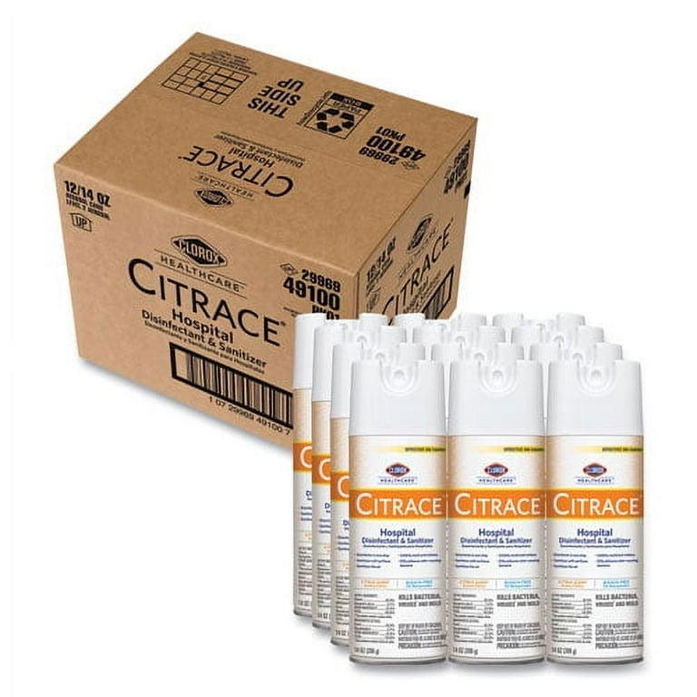 Citrace Hospital Disinfectant and Deodorizer, Citrus, 14 oz Aerosol Spray, 12/Carton Citrace Hospital Disinfectant and Deodorizer, Citrus, 14 oz Aerosol Spray, 12/Carton