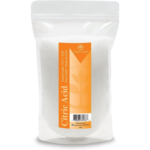 Citric Acid Powder 3 lbs. Bulk 100% Pure Food Grade, Kosher, NON-GMO, For Cooking, Baking, Cleaning, Bath Bomb and Soap Making.