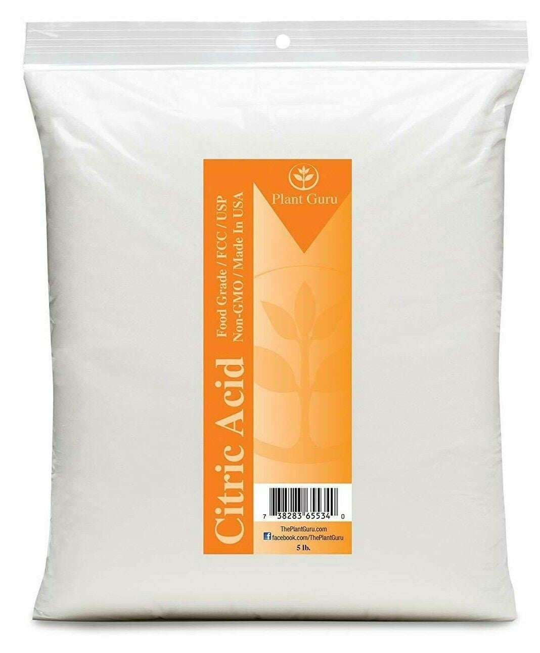 Plant Guru Citric Acid Powder, 5 lbs, 100% Pure Food Grade, Kosher, For ...