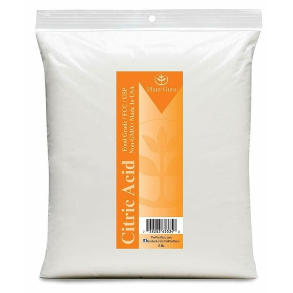 Citric Acid Powder 5 lbs. Bulk 100% Pure Food Grade, Kosher, NON-GMO, For Cooking, Baking, Cleaning, Bath Bomb and Soap Making.