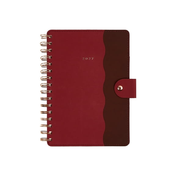 Citrine 2027 Customizable Twin-Loop Planner, Small, Burgundy Scallop, Jan-Dec 2027