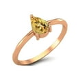 thumbnail image 1 of Citrine 6x4mm Pear Shape 925 Sterling Silver Rose Vermeil Valentines Day Gifts Ring, 1 of 4