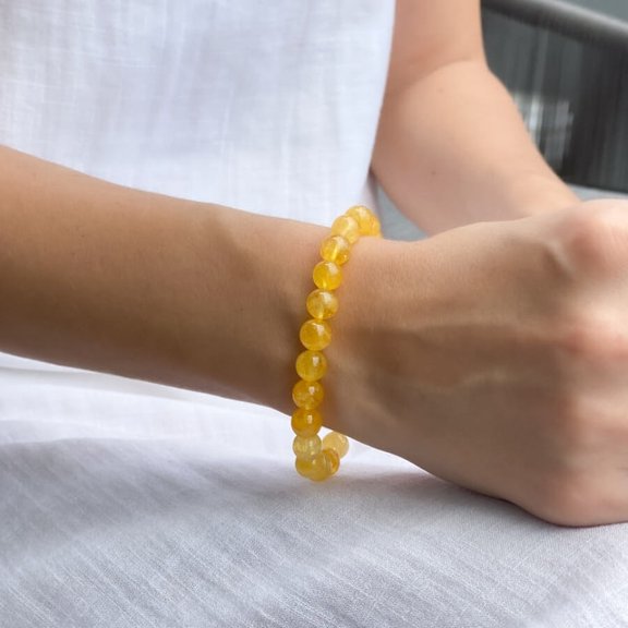 Citrine Bracelet | Stone Beads Bracelet | Focus on Heart Chakra | Stunning Gem Patterns Tones | This unique citrine bracelet is the perfect way to access the power of this amazing stone. Ci