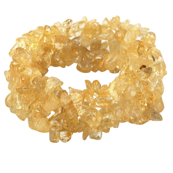 Citrine Chips Chunky Stretch Bracelets for Women Teen Girls Fit Wrist Circumference 6.5 to 8 inch