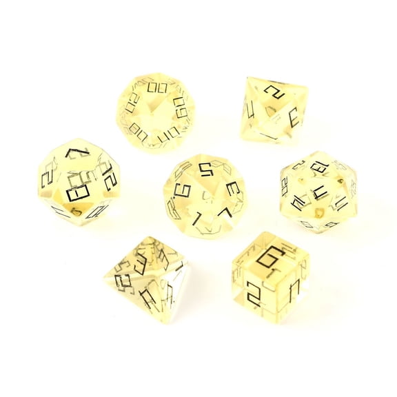 Citrine Crystal Dice Hand-Carved Gemstone Dice D4 D6 D8 D10 D12 D20 Percentile or 7PCS Polyhedral Set for DnD & RPG Games