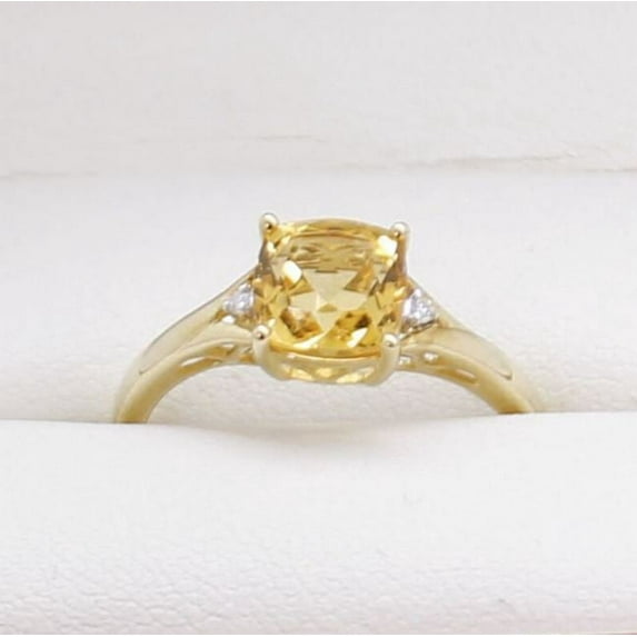 Citrine Diamond Wedding Engagement Band Ring 925 Sterling Silver Yellow Gold Plated Gemstone Jewelry For Women Gift
