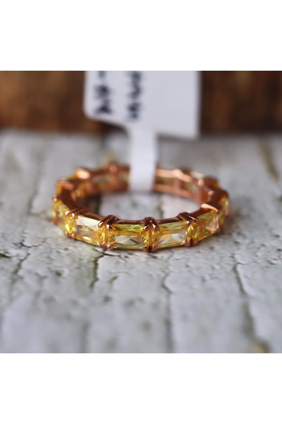 Citrine Eternity Band Ring, Citrine Pave Eternity, Citrine Infinity Band, Yellow Citrine Ring, Wedding Band, Bridal Citrine Band Ring Gift