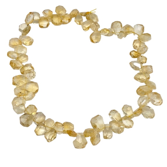Citrine Faceted Briolette Bead Strand | 13x11 to 11x8x5mm | Golden | 55g |