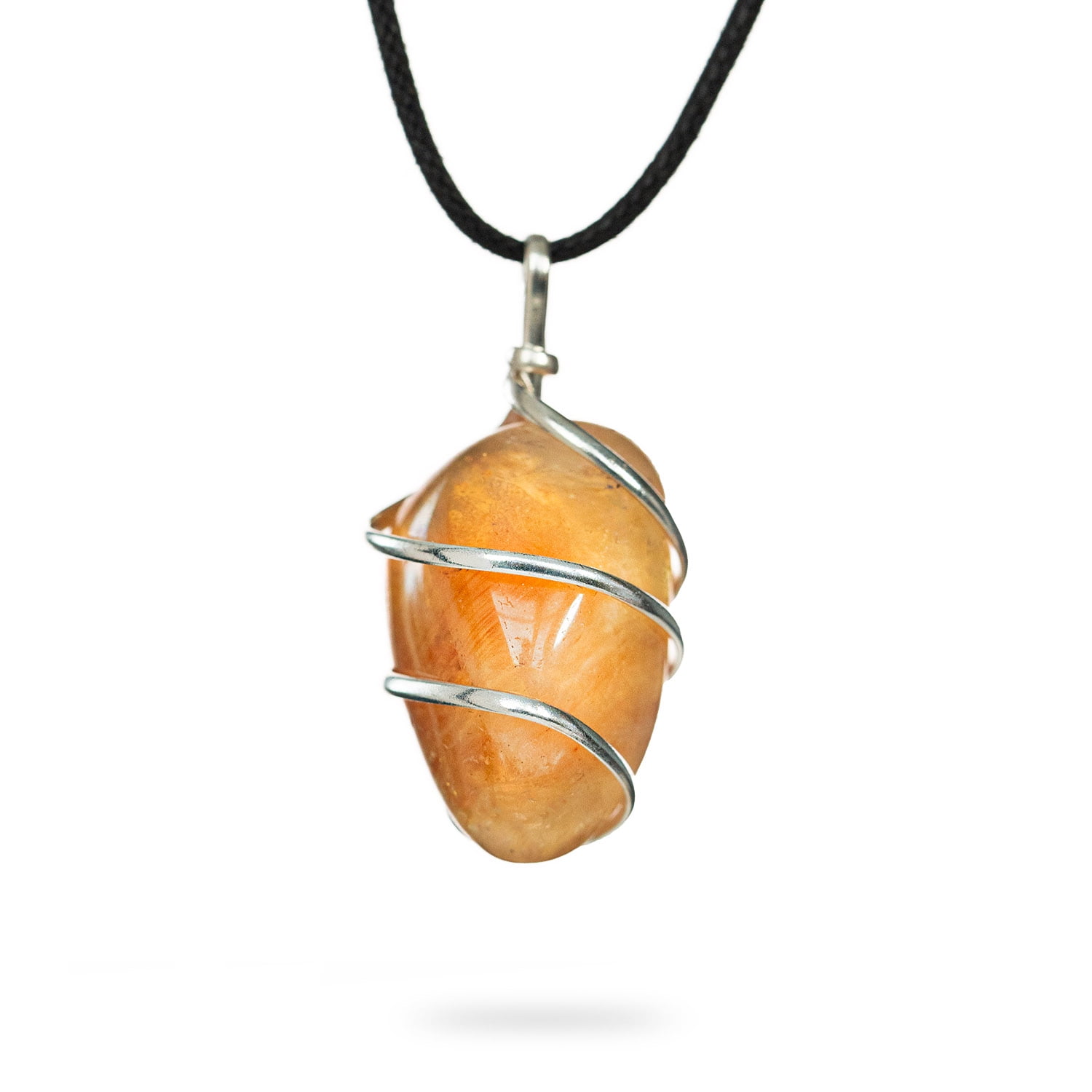 AYANA WELLNESS Citrine Gemstone Pendant Necklace - November Birthstone Jewelry - With a Premium Carrying Pouch - Raw Black Tourmaline Crystal Healing Pendant - Premium Carrying Pouch - Crystal Gifts for Women