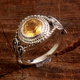 thumbnail image 1 of Citrine Gemstone Ring 925 Sterling Silver November Birthstone Jewelry Statement Ring Women Ring, 1 of 2