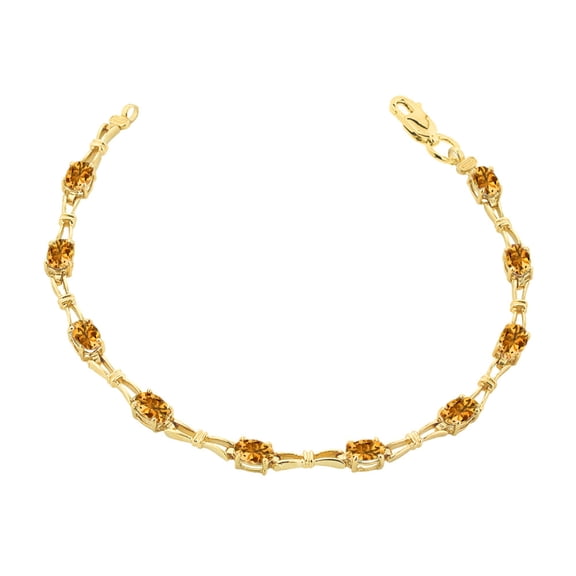 Citrine Gemstone Tennis Bracelet In White Gold