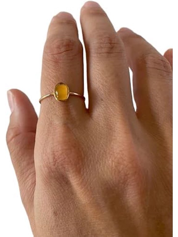 Citrine Gemstone ring, Natural Citrine Tiny ring, November birthstone, womens ring, gold micron ring, 925 Sterling Silver, Fine Jewelry, dainty Ring, Minimal Ring
