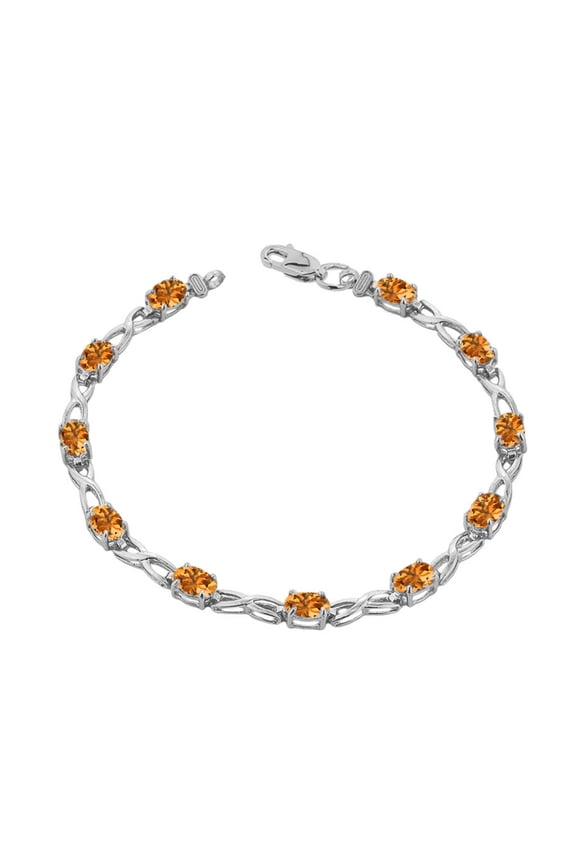 Citrine Infinity Bracelet In White Gold