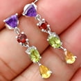 thumbnail image 1 of Sterling Silver Citrine, Peridot, Garnet & Amethyst Earrings Jewelry, 1 of 6
