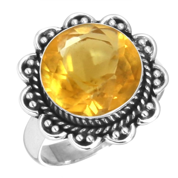 Citrine Quartz Ring 925 Sterling Silver Handmade Jewelry