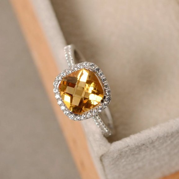 Citrine Ring - Handmade & Genuine Gemstone Jewellery - Sterling Silver Jewelry
