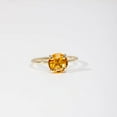 thumbnail image 1 of Citrine Ring Round Cut Gemstone Ring Engagement Ring 925 Sterling Silver Yellow Gold Plated Ring, 1 of 5