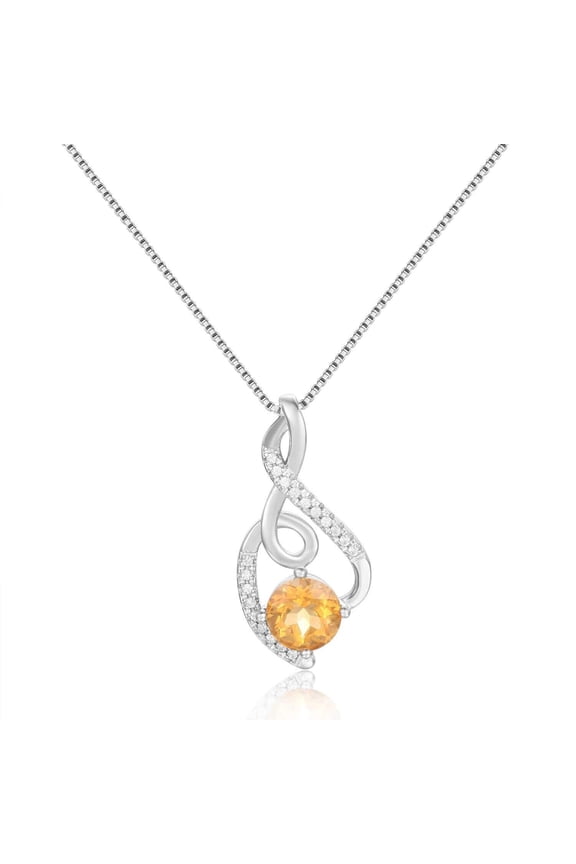 Citrine Treble Clef Music Necklace
