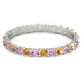 thumbnail image 1 of Citrine With Pink Tourmaline Round 2.50 MM Eternity 925 Sterling Silver Women Stackable Ring, 1 of 5