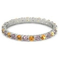 thumbnail image 1 of Citrine With Rhodolite Garnet Round 2.50 MM Eternity 925 Sterling Silver Women Stackable Ring Size US- 4, 1 of 5