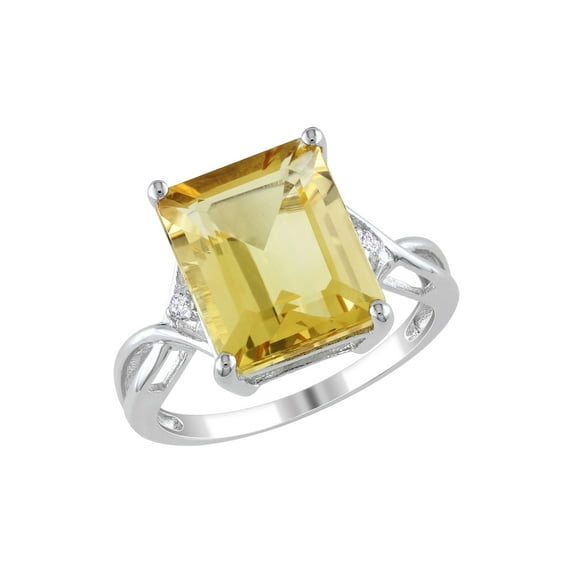 Citrine and White Topaz 6.63 Carat (Ctw) Infinity Ring in Sterling Silver for Women
