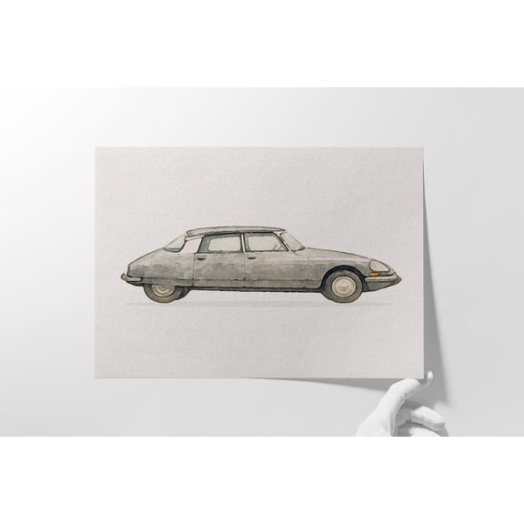 Citroën Ds Car Poster: Retro French Auto Art, Unframed Canvas Size 16x24