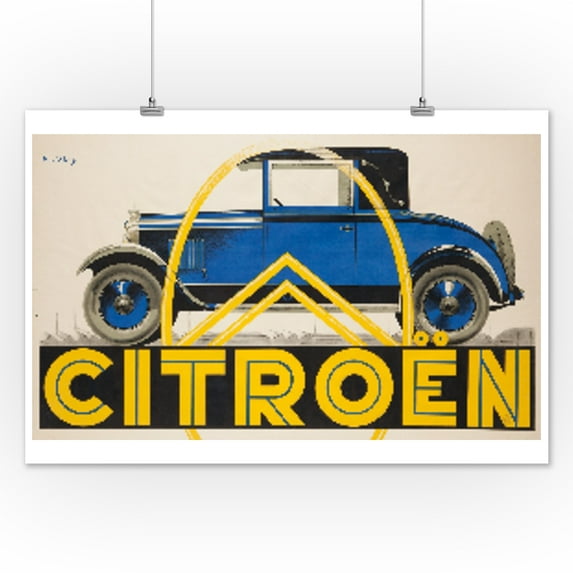 Citroen Vintage Poster (artist: de Valerio) France c. 1930 (12x18 Art Print, Wall Decor Travel Poster)