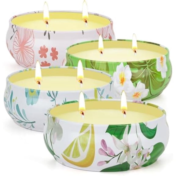Citronella Candles Outdoor, 4 Pack Soy Wax Lemongrass Candles, Decorative Jar Scented Candle for Patio Garden Backyard Camping Summer, 240 Hours Burning Time$$Home Decor, Kitchen, & Other