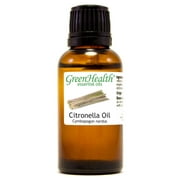 Citronella Essential Oil - 1 fl oz (30 ml) Glass Bottle w/ Euro Dropper - 100% Pure Essential Oil by GreenHealth