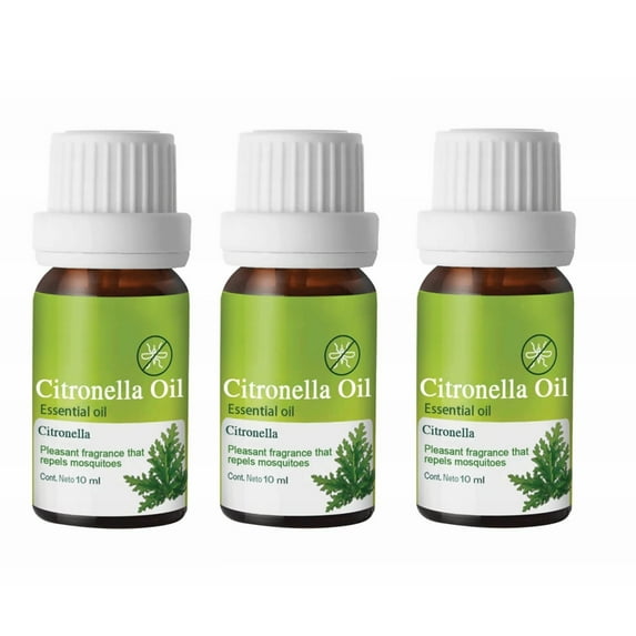 Citronella Essential Oil 100% Pure for Diffuser & Aromatherapy – Organic Fragrance Oil for Skin Care, Spray, Massage, Hair & Body – Natural Insect Repellent Oil 10ml 3pc