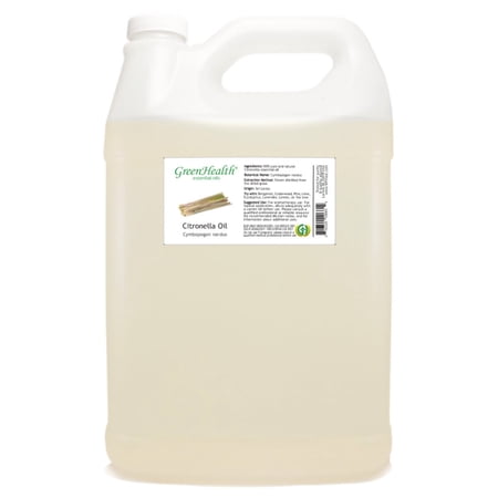 Citronella Essential Oil - 128 fl oz (1 Gallon) Plastic Bottle w/ Cap - 100% Pure Essential Oil by GreenHealth