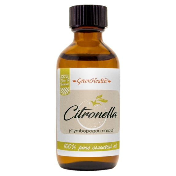 GreenHealth Citronella Essential Oil 2 fl oz (59 ml) Glass Bottle with Cap