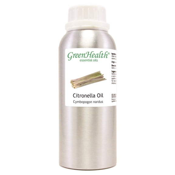 Citronella Essential Oil – 8 fl oz (237 ml) Aluminum Bottle w/Plug Cap – 100% Pure Essential Oil - GreenHealth